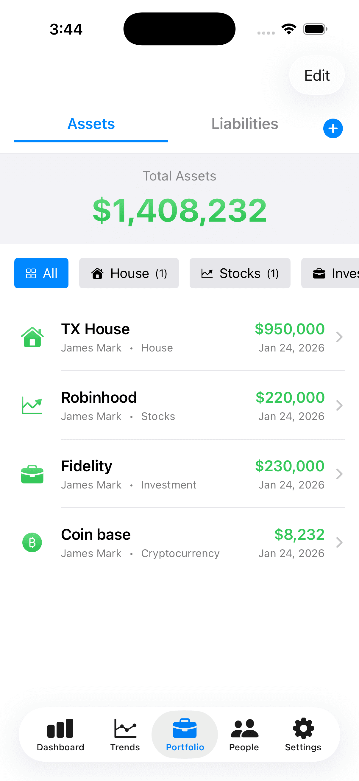 Networth Tracker screenshot 2